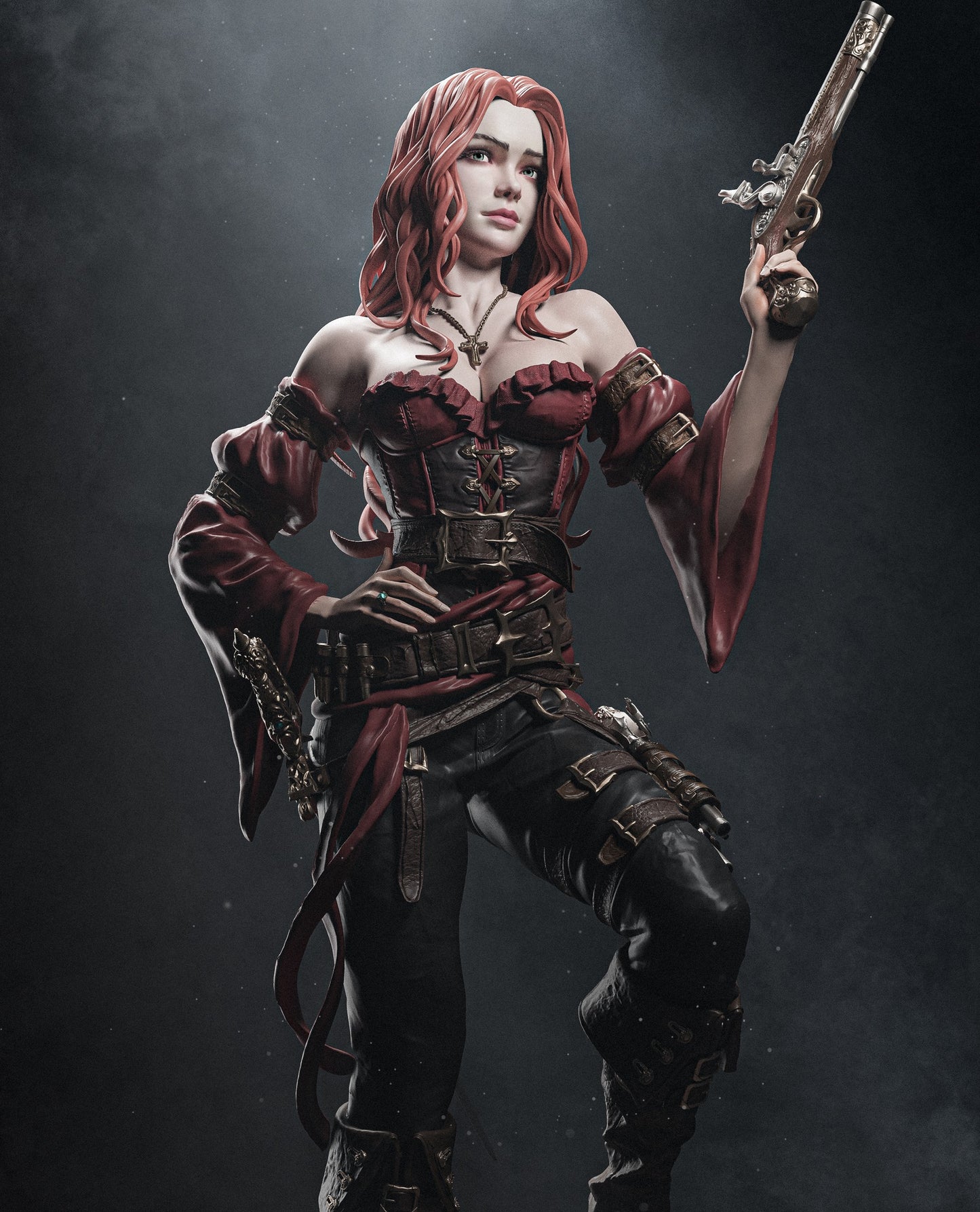 Female Pirate OC – Unpainted 3D Printed Model Kit