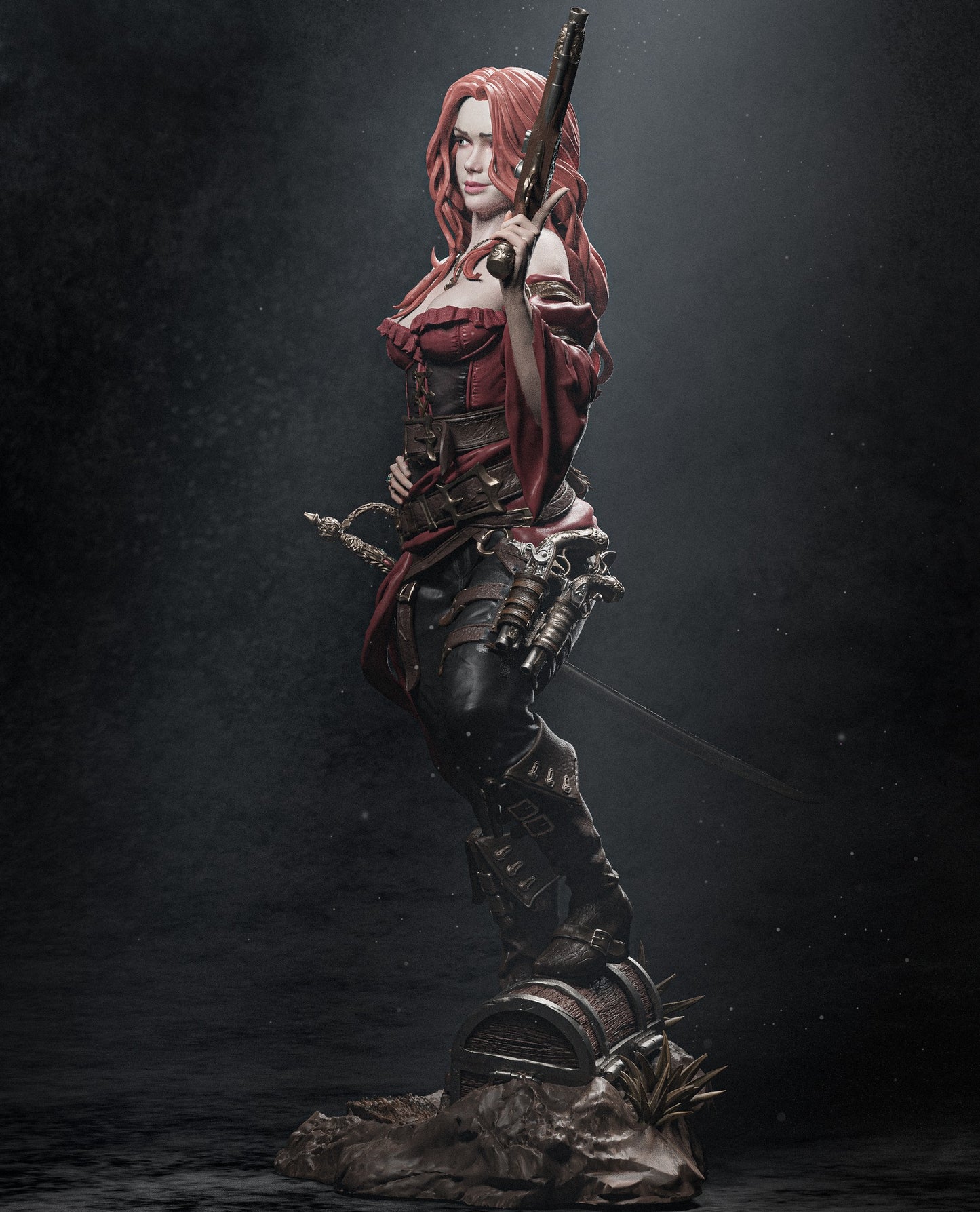 Female Pirate OC – Unpainted 3D Printed Model Kit