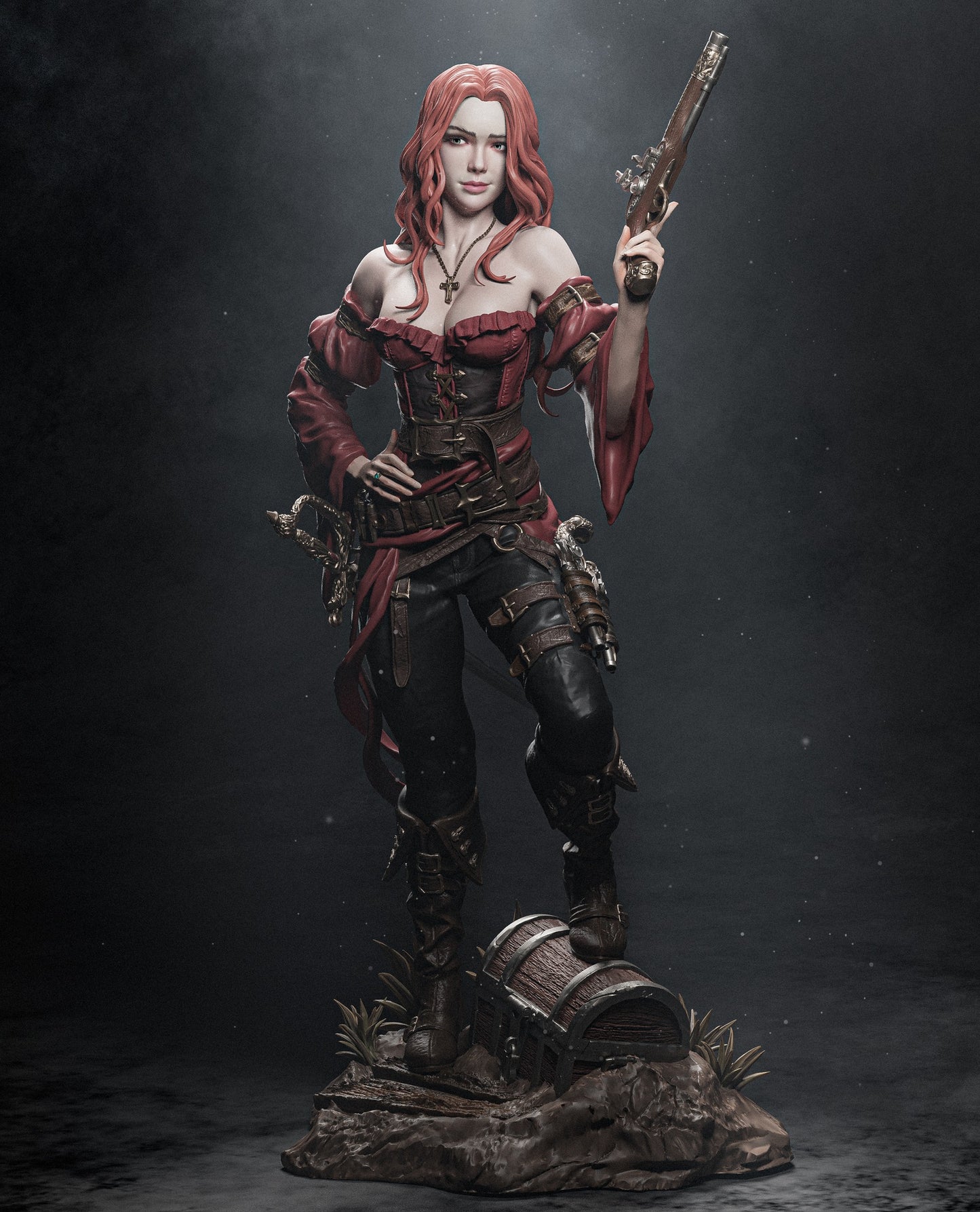 Female Pirate OC – Unpainted 3D Printed Model Kit