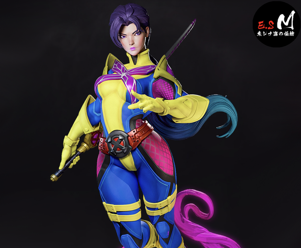 Psylocke Attack Style X-Men 97 Unpainted Resin Garage Model Kit (1/6-1/12)