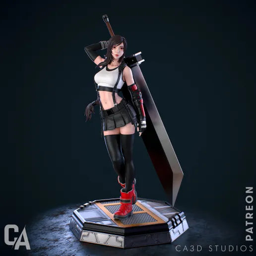 Tifa style Brawler Beauty Girl resin kit – Unpainted 3D Printed Model kit