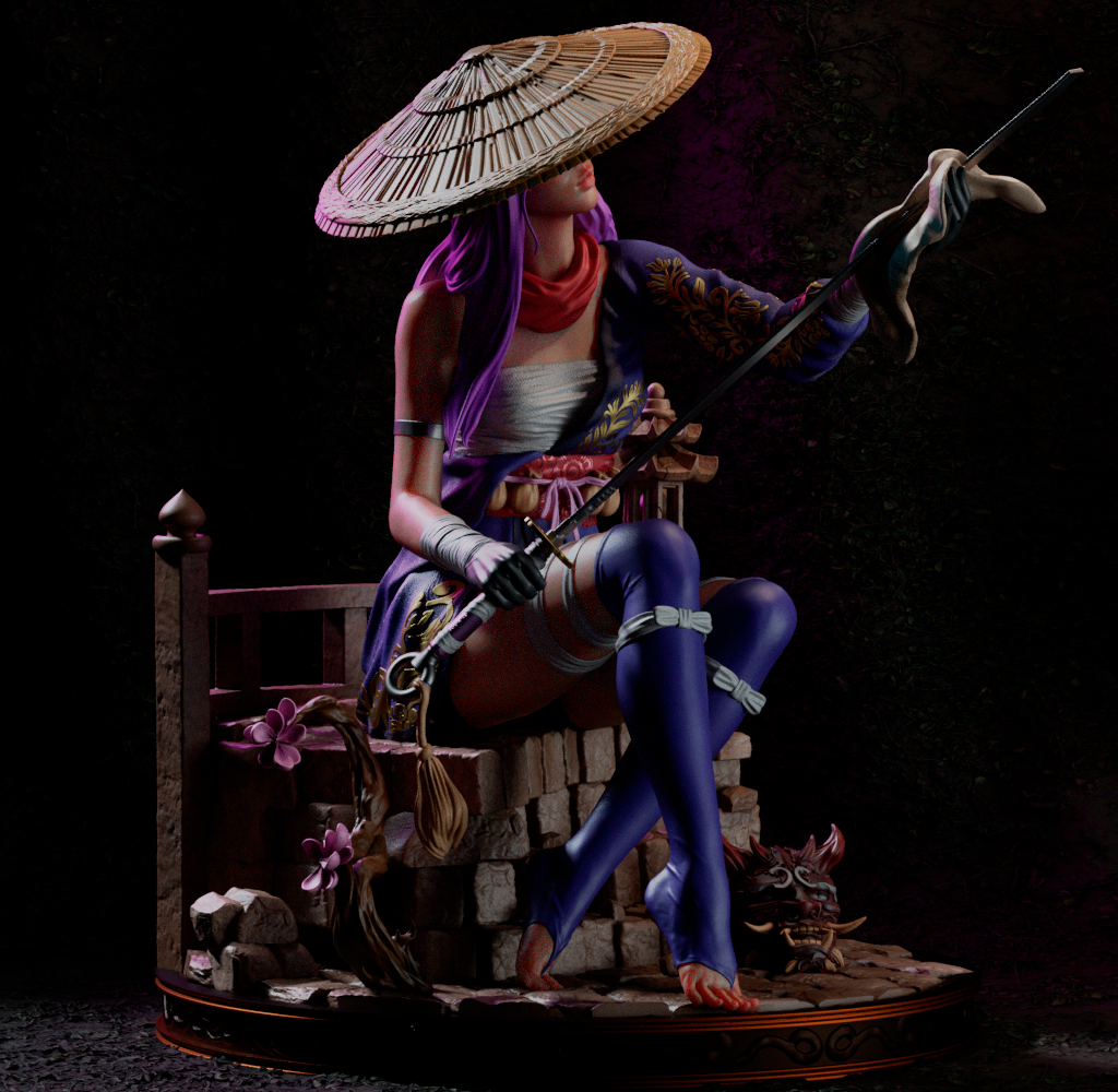 Samurai Psylocke Style Blade Dancer Resin Kit – Unpainted 3D Printed Model Kit