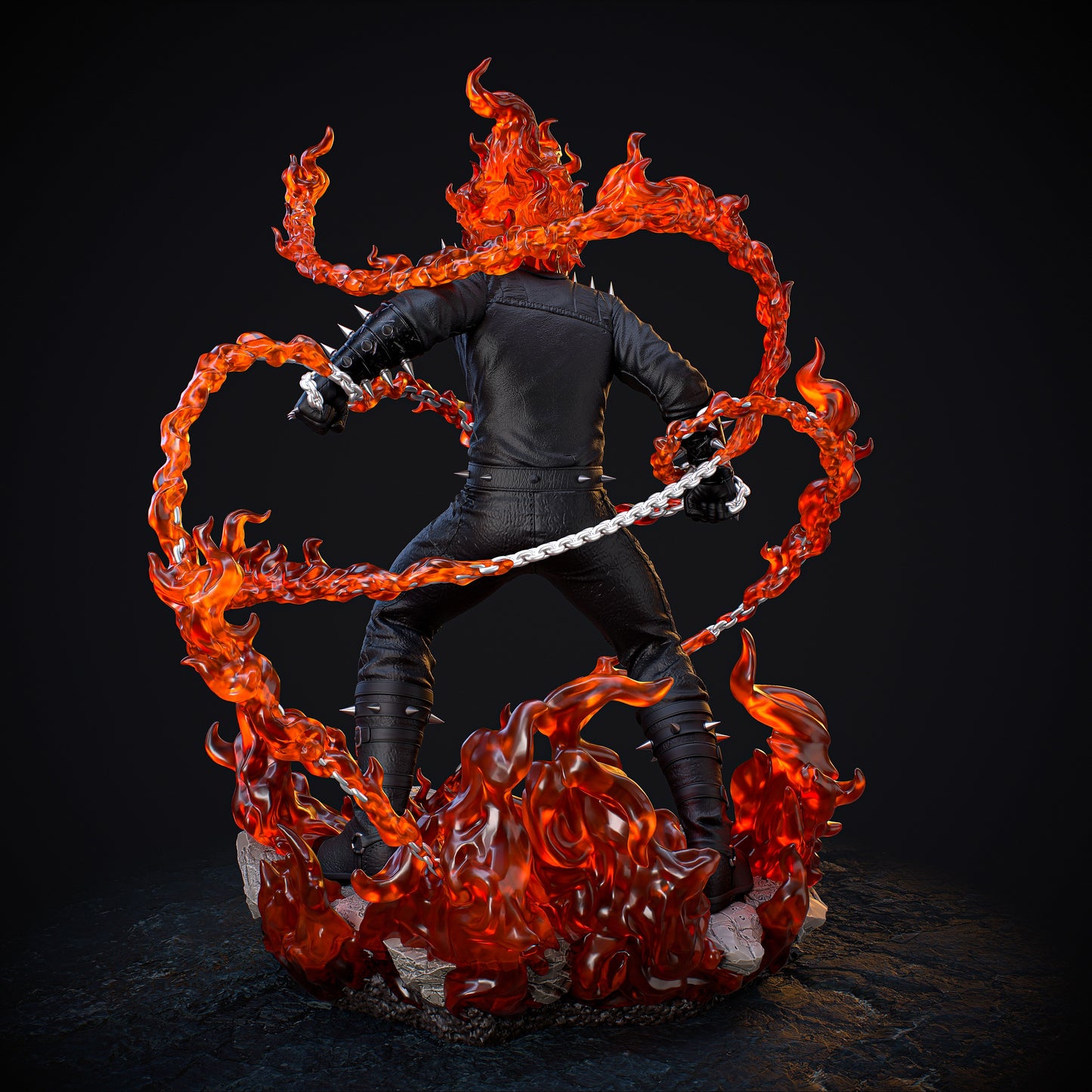 Ghost Rider style Hellfire Biker resin kit – Unpainted 3D Printed Model kit