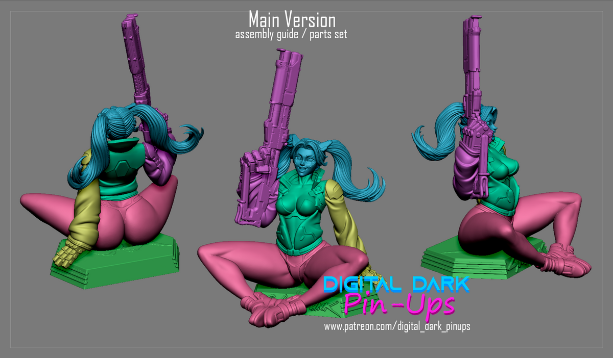 Heavy Gun Rebecca Style Cyberpunk Edgerunners Unpainted Resin Kit (1/6-1/12)