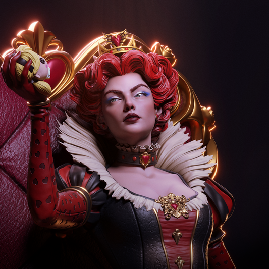 Red Queen Style Tyrant Ruler – Unpainted 3D Printed Model Kit