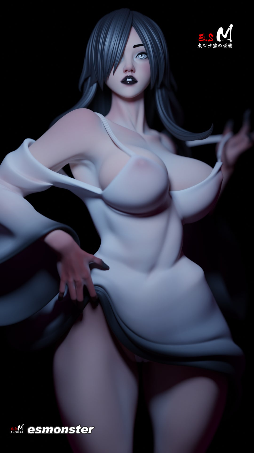 Standing Sadako Style Ring Unpainted Resin Garage Model Kit (1/6-1/12)
