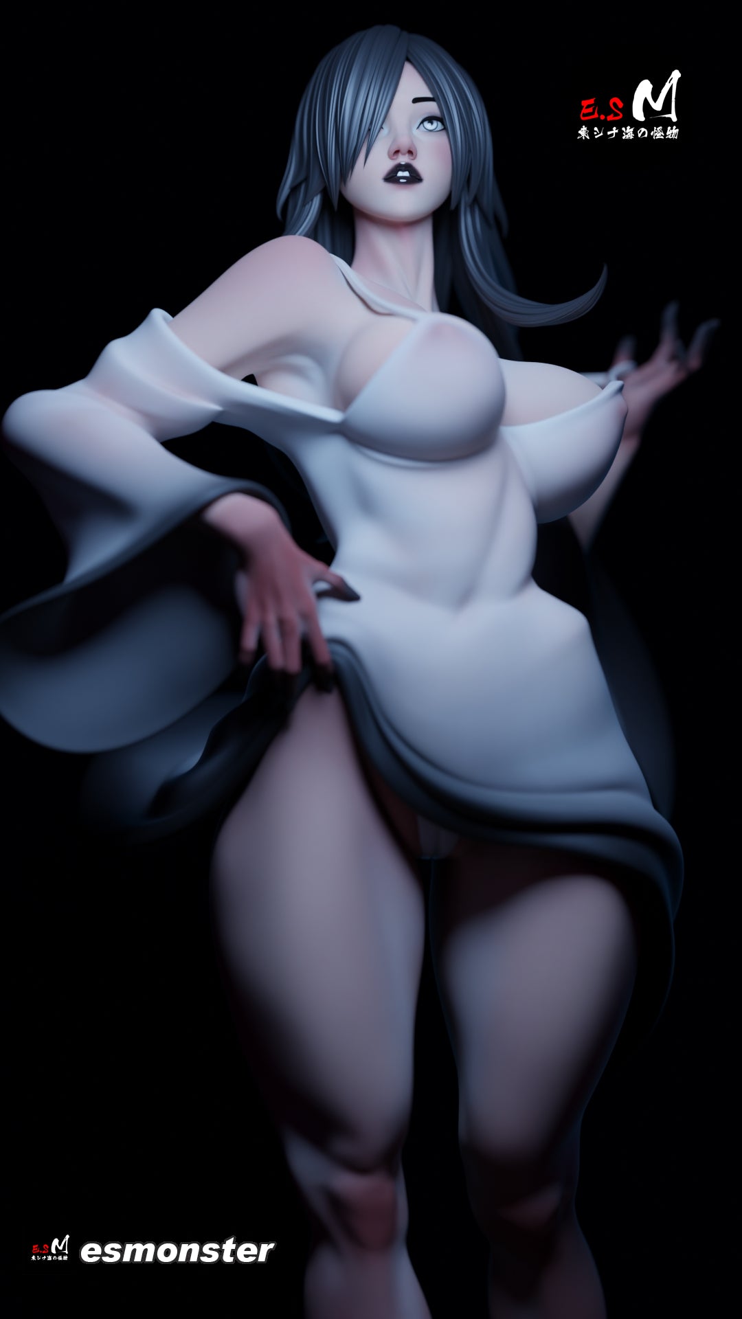 Standing Sadako Style Ring Unpainted Resin Garage Model Kit (1/6-1/12)