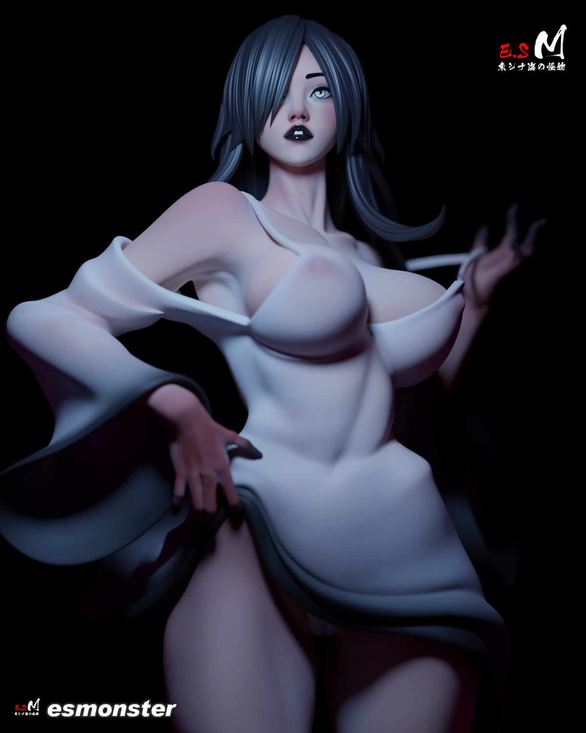 Standing Sadako Style Ring Unpainted Resin Garage Model Kit (1/6-1/12)