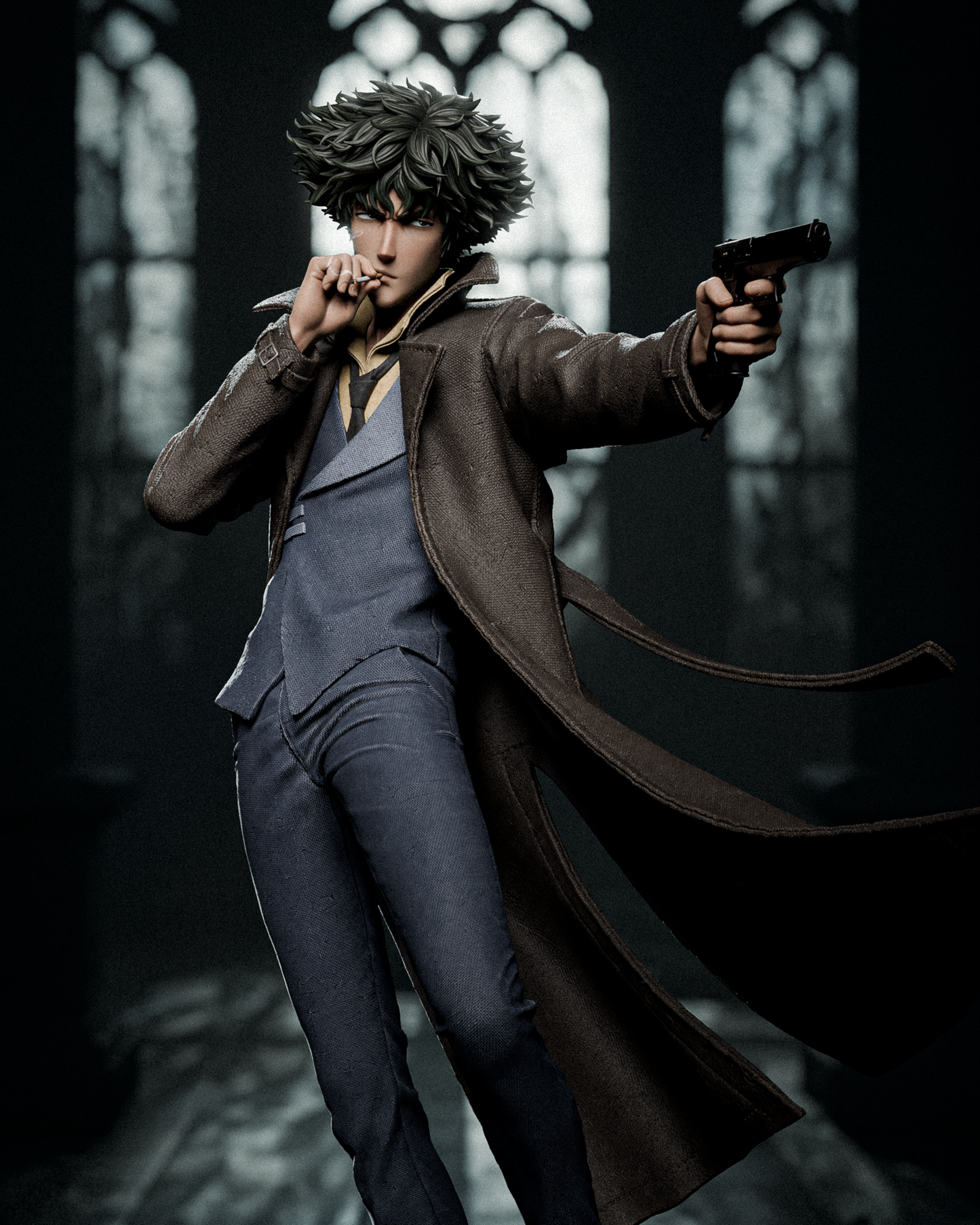 Spike Spiegel Style Space Bounty Hunter – Unpainted 3D Printed Model Kit