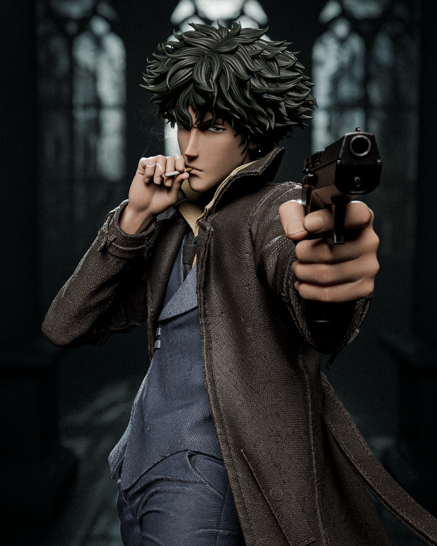 Spike Spiegel Style Space Bounty Hunter – Unpainted 3D Printed Model Kit