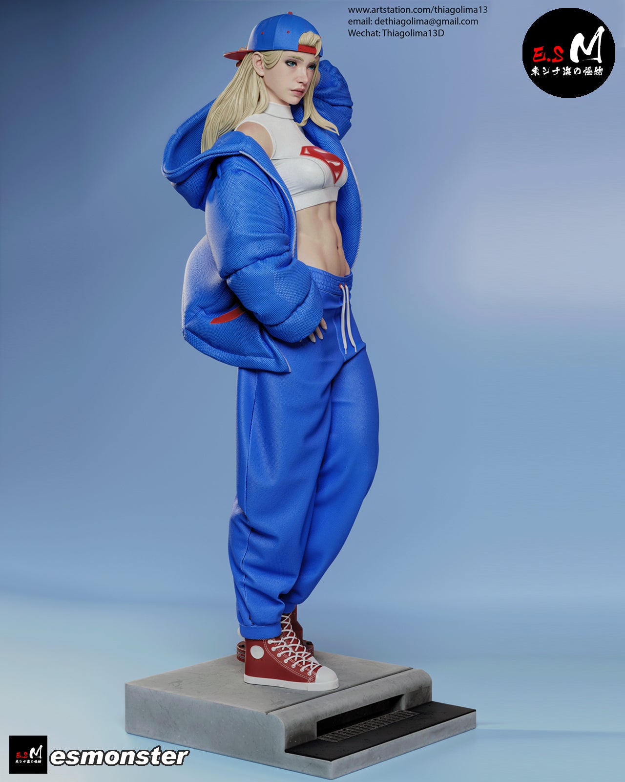 Supergirl Streetwear Style DC Unpainted Resin Garage Kit (1/6-1/12)