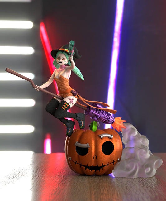 Witch Rebecca Style Cyberpunk Edgerunners Unpainted Resin Garage Kit (1/6-1/12)