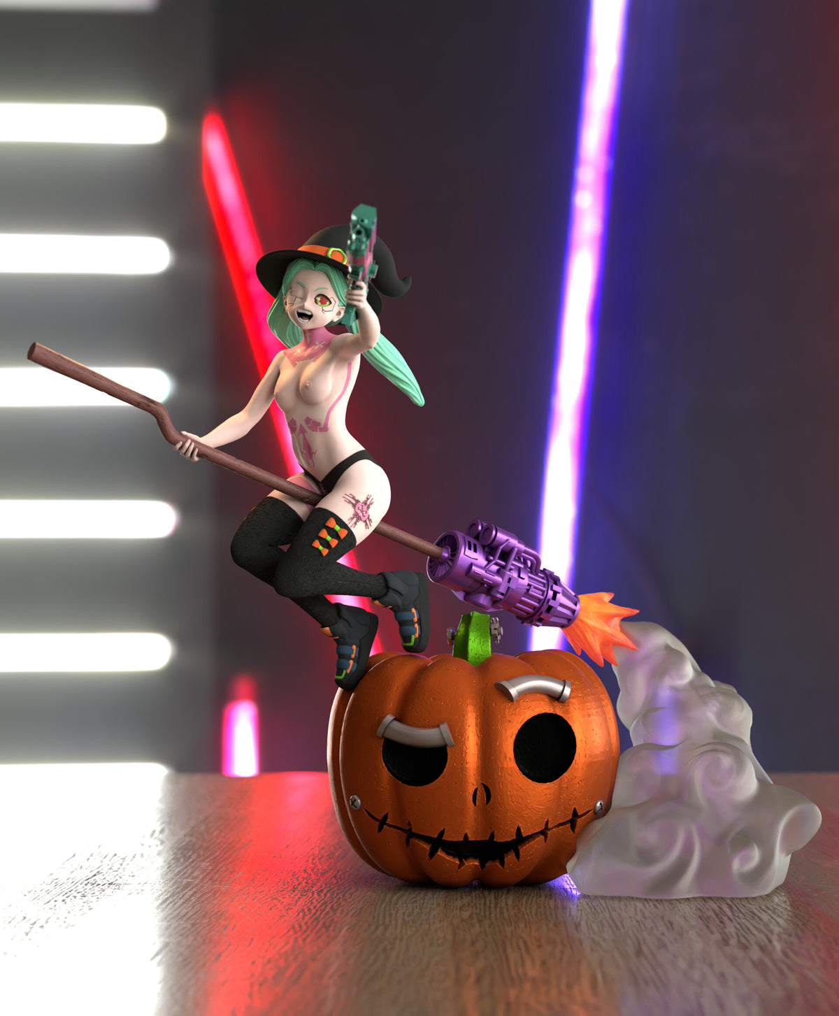Witch Rebecca Style Cyberpunk Edgerunners Unpainted Resin Garage Kit (1/6-1/12)