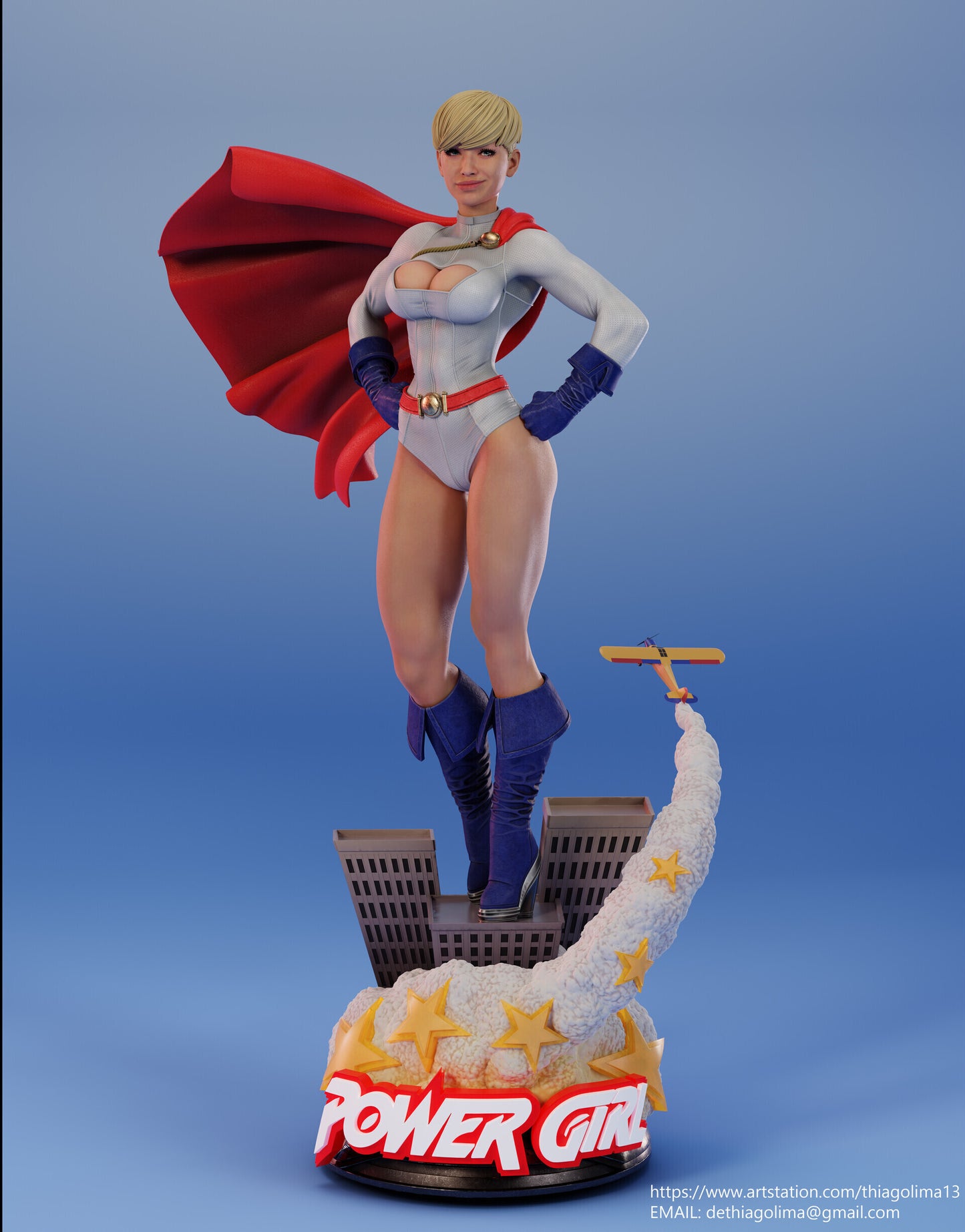Power Girl Confident Style DC Unpainted Resin Garage Kit (1/6-1/12)