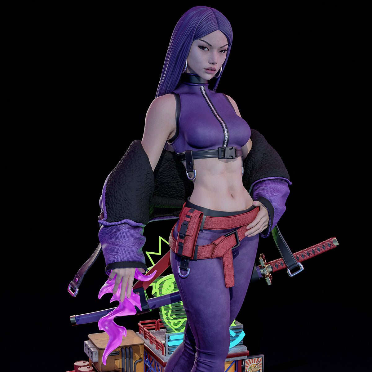 Psylocke Streetwear Style X-Men Unpainted Resin Garage Model Kit (1/6-1/12)