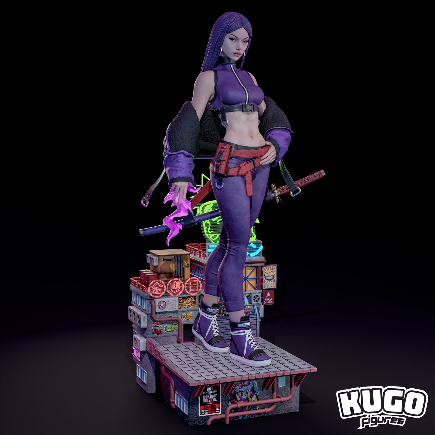 Psylocke Streetwear Style X-Men Unpainted Resin Garage Model Kit (1/6-1/12)