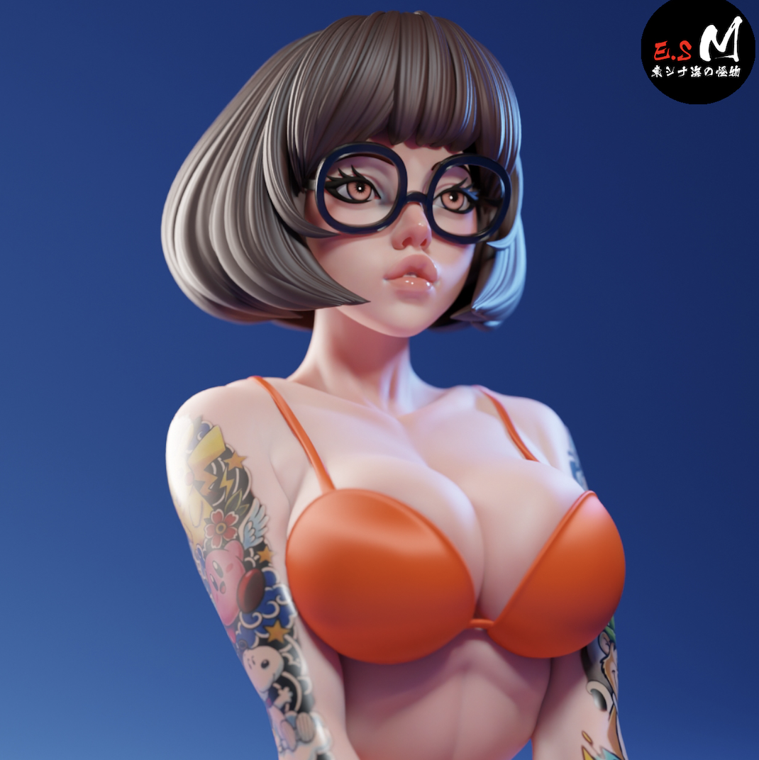 Velma Beach Style Scooby-Doo Cartoon Unpainted Resin Garage Kit (1/6-1/12)