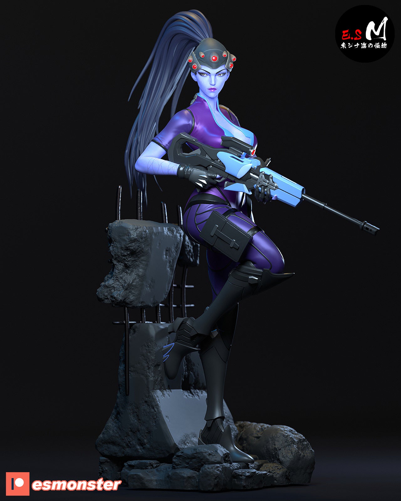 Widowmaker Sniper Style Overwatch Unpainted Resin Garage Model Kit (1/6-1/12)