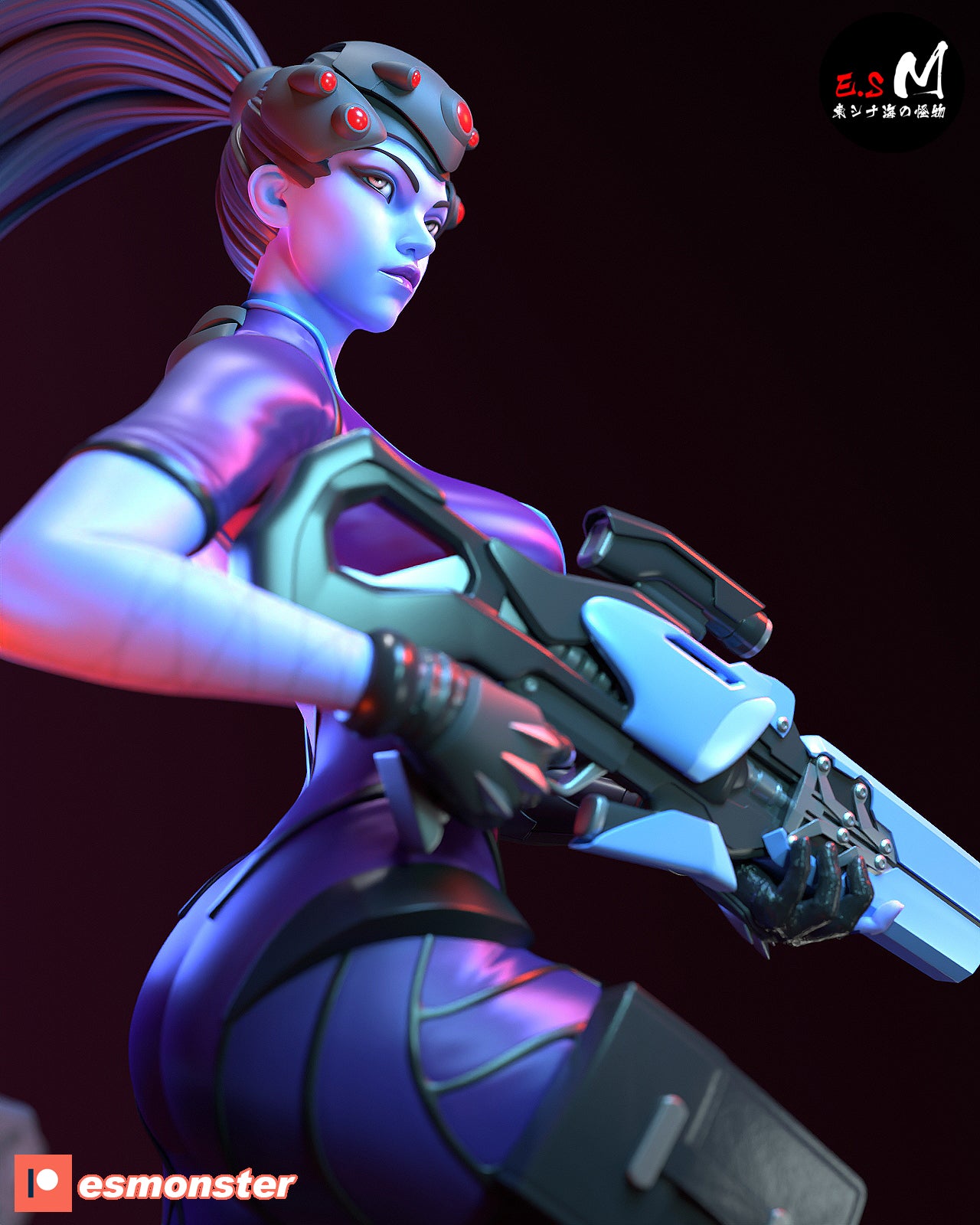 Widowmaker Sniper Style Overwatch Unpainted Resin Garage Model Kit (1/6-1/12)