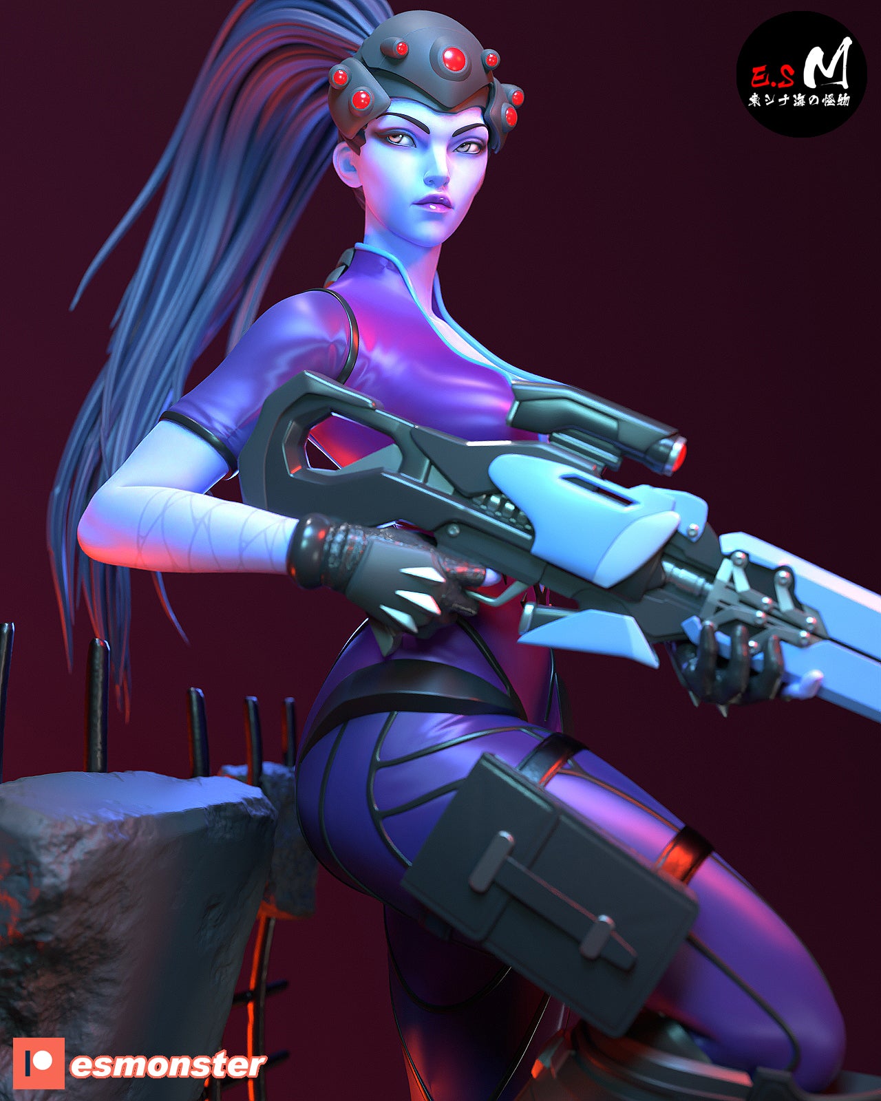 Widowmaker Sniper Style Overwatch Unpainted Resin Garage Model Kit (1/6-1/12)