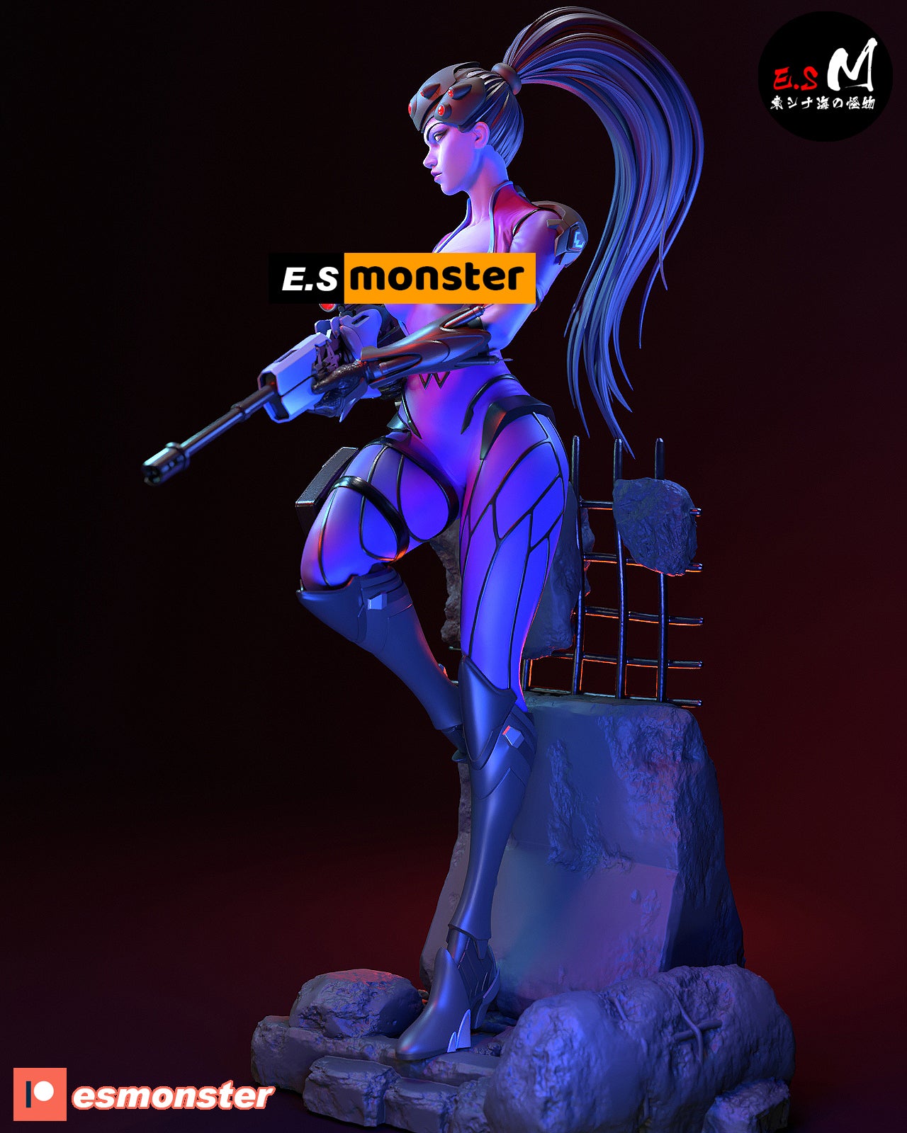 Widowmaker Sniper Style Overwatch Unpainted Resin Garage Model Kit (1/6-1/12)