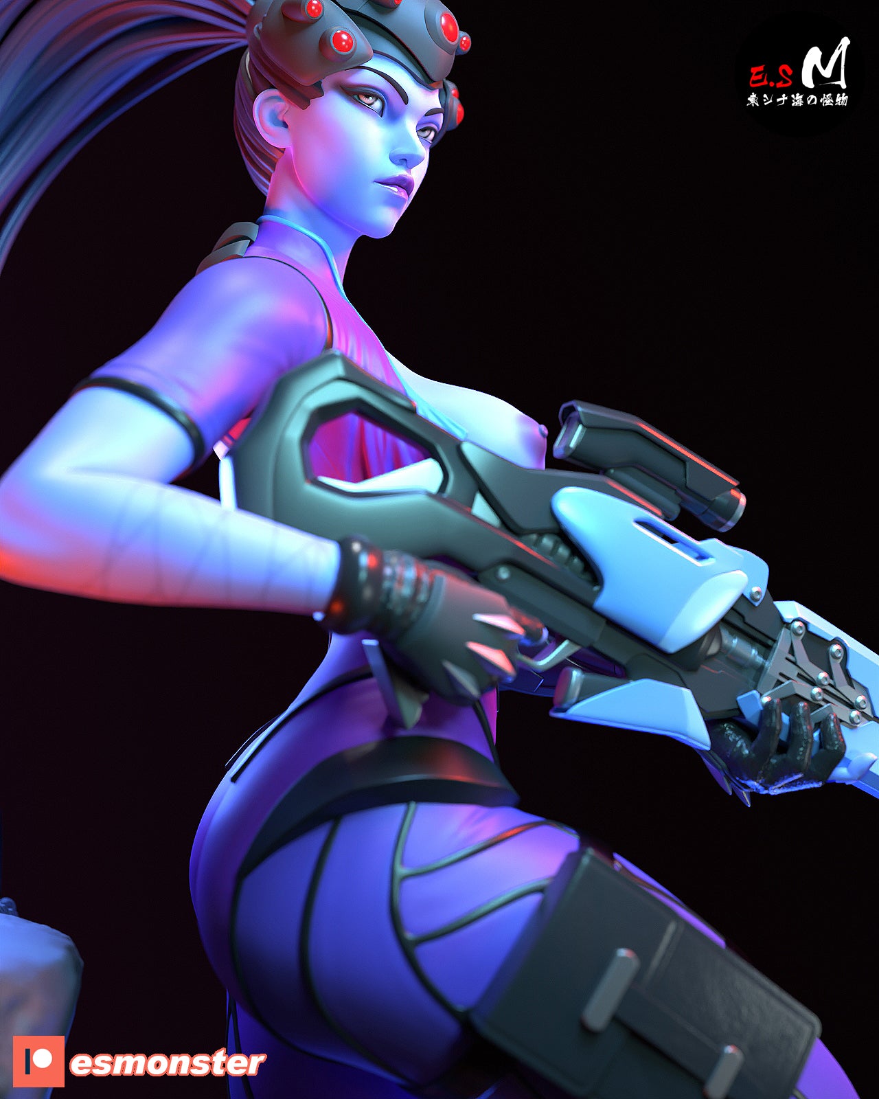 Widowmaker Sniper Style Overwatch Unpainted Resin Garage Model Kit (1/6-1/12)