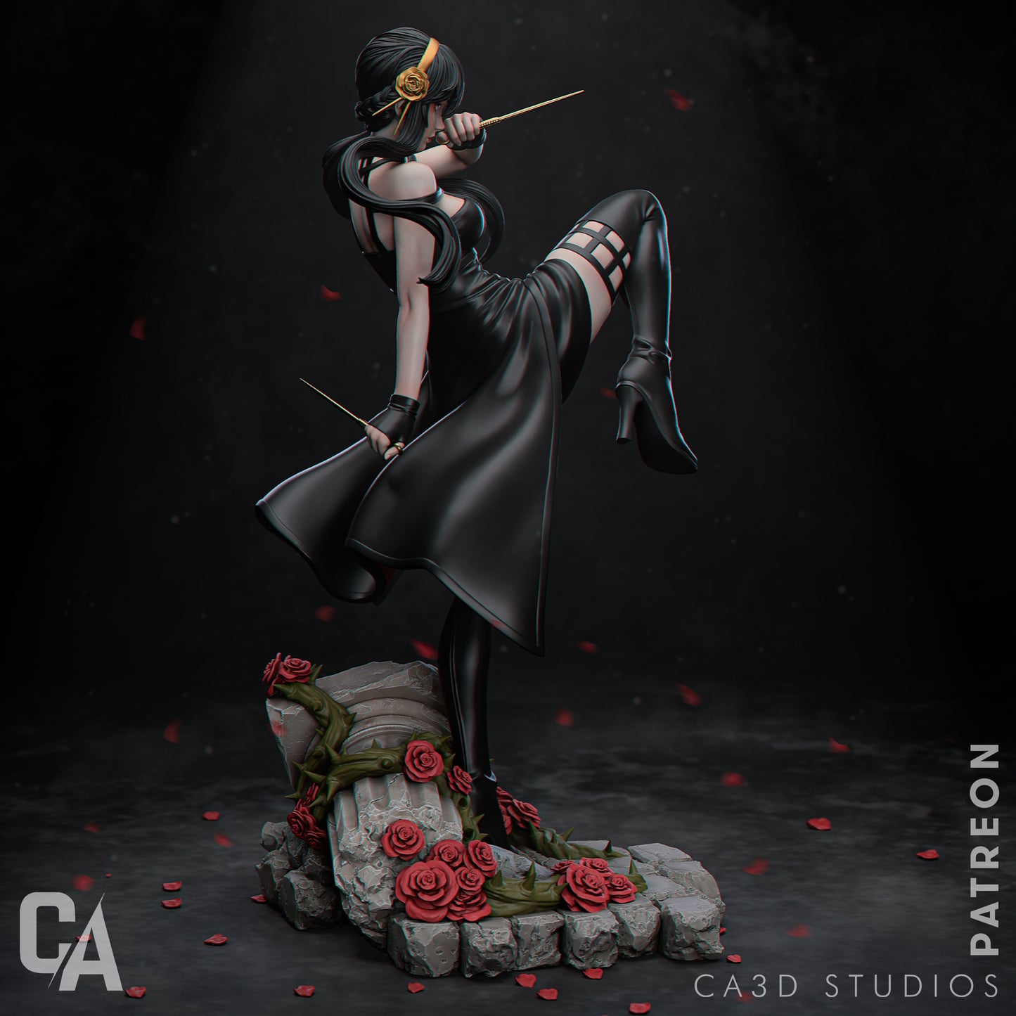 Yor Forger style Elegant Assassin Girl resin kit – Unpainted 3D Printed Model kit