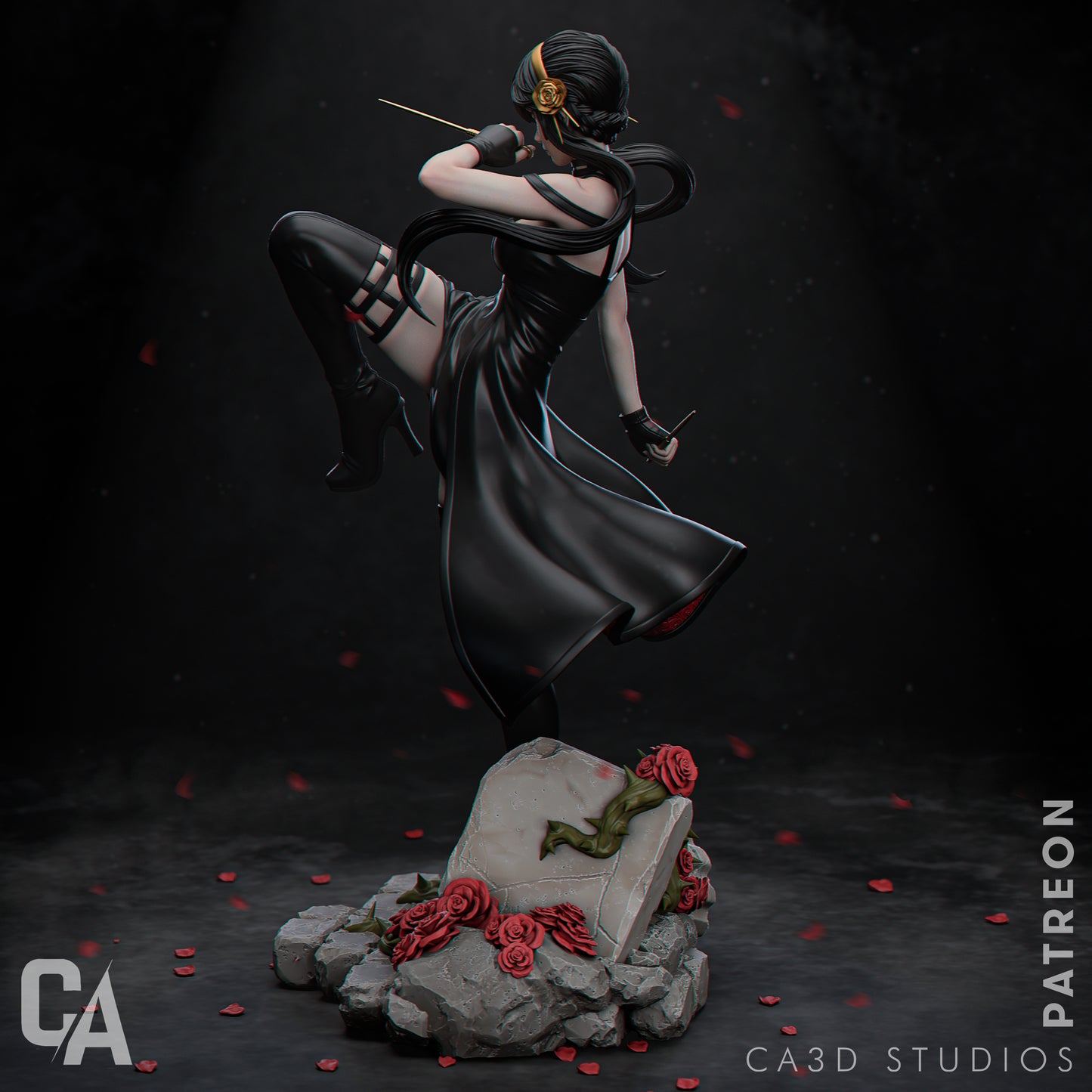 Yor Forger style Elegant Assassin Girl resin kit – Unpainted 3D Printed Model kit